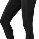 ODODOS Women's High Waisted Yoga Leggings with Pockets, Tummy Control Non See Through Workout Athletic Running Yoga Pants (Black)