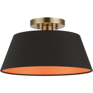 Livex Lighting, 51357-01, Palma, Semi-Flush, Antique Brass