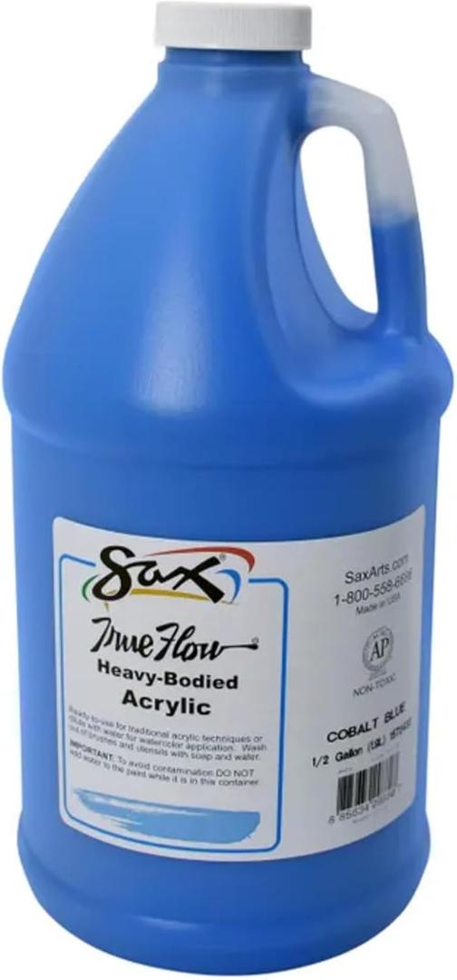 Sax Heavy Body Acrylic Paint for School and Arts and Crafts Use, Cobalt Blue, 1/2 Gallon