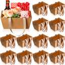 Glenmal 72 Pcs Baskets for Gifts Waterproof Empty Kraft Basket Bulk with Handles 9.8 x 6.5 x 4.3'' Gift Basket Empty to Fill for Wedding Party Christmas Valentines(Brown)