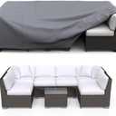 BROSYDA Patio Furniture Set Cover Waterproof, Heavy Duty Funiture Covers for Outdoor Sectional Sofa Set Wicker Rattan Table Chair Rectangular,62" L×42" W×28" H, Grey
