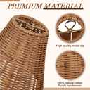 Rattan Lamp Shade Set of 6 Natural Rattan Clip-on Chandelier Lampshade Mini Handmade Woven Vintage Boho Farmhouse Wicker Table Light Cover for Candle Bulb(3.15" Top x 6" Bottom x 5.3" Height)