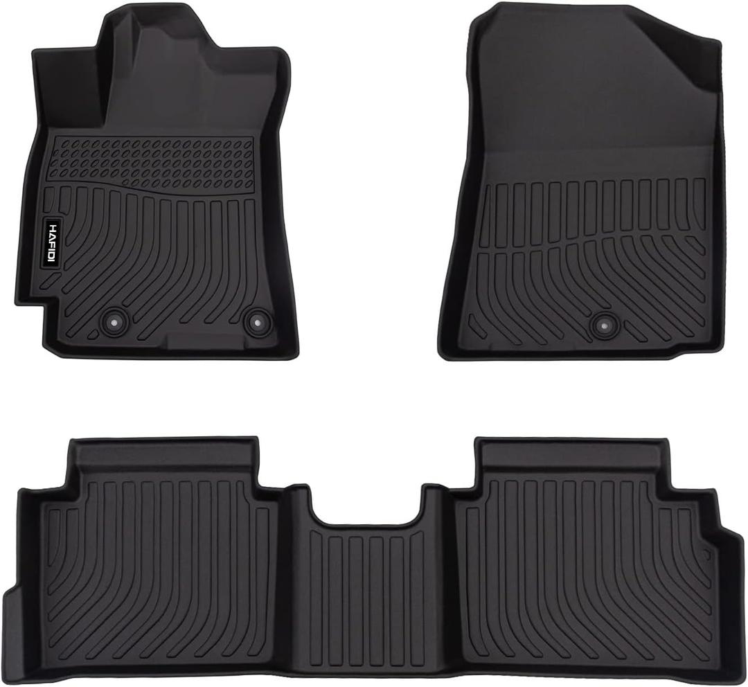 HAFIDI Floor Mats Fit for 2019-2024 Kia ForteSEXFELXLXSGTGT-LineAll Weather Protection TPE Anti-Slip Automotive Floor Liners, Fits 1st & 2nd Row Full Set Custom Accessories, Black