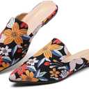 Tilocow Mules for Woman Comfortable Pointed Toe Backless Loafers Flat Mule Business Casual Shoes Slides Slip on(size 11)