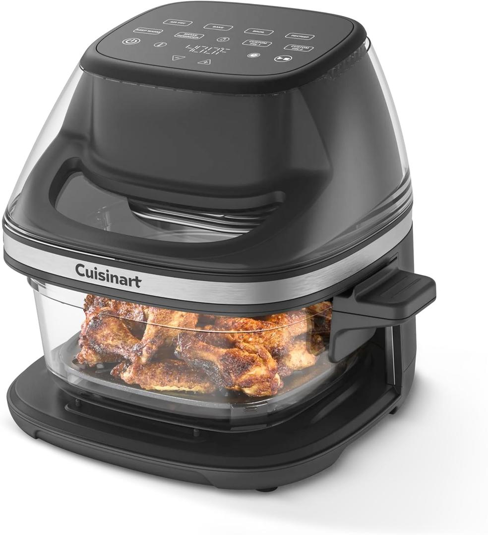 Cuisinart Air Fryer, Glass Basket & ClearView Window, 5 Functions, 4 Qt | Basket style air fryer with crisper plate, 5 cooking functions & 2 custom presets, 4qt air fryer heats to 450°F, AFC-4, Large