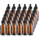 Kingrol 30 Pack Amber Glass Bottles with Glass Eye Dropper, 2 oz Dropper Bottles for Essential Oils, Perfumes, Aromatherapy, Chemistry Lab Chemicals