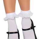 Leg Avenue Women's Lace Ruffle Anklet Socks (White)