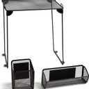 U Brands Black Mesh Locker Organization Kit, Includes Magnetic Cup, Folding Shelf and Bin, 3 Pieces