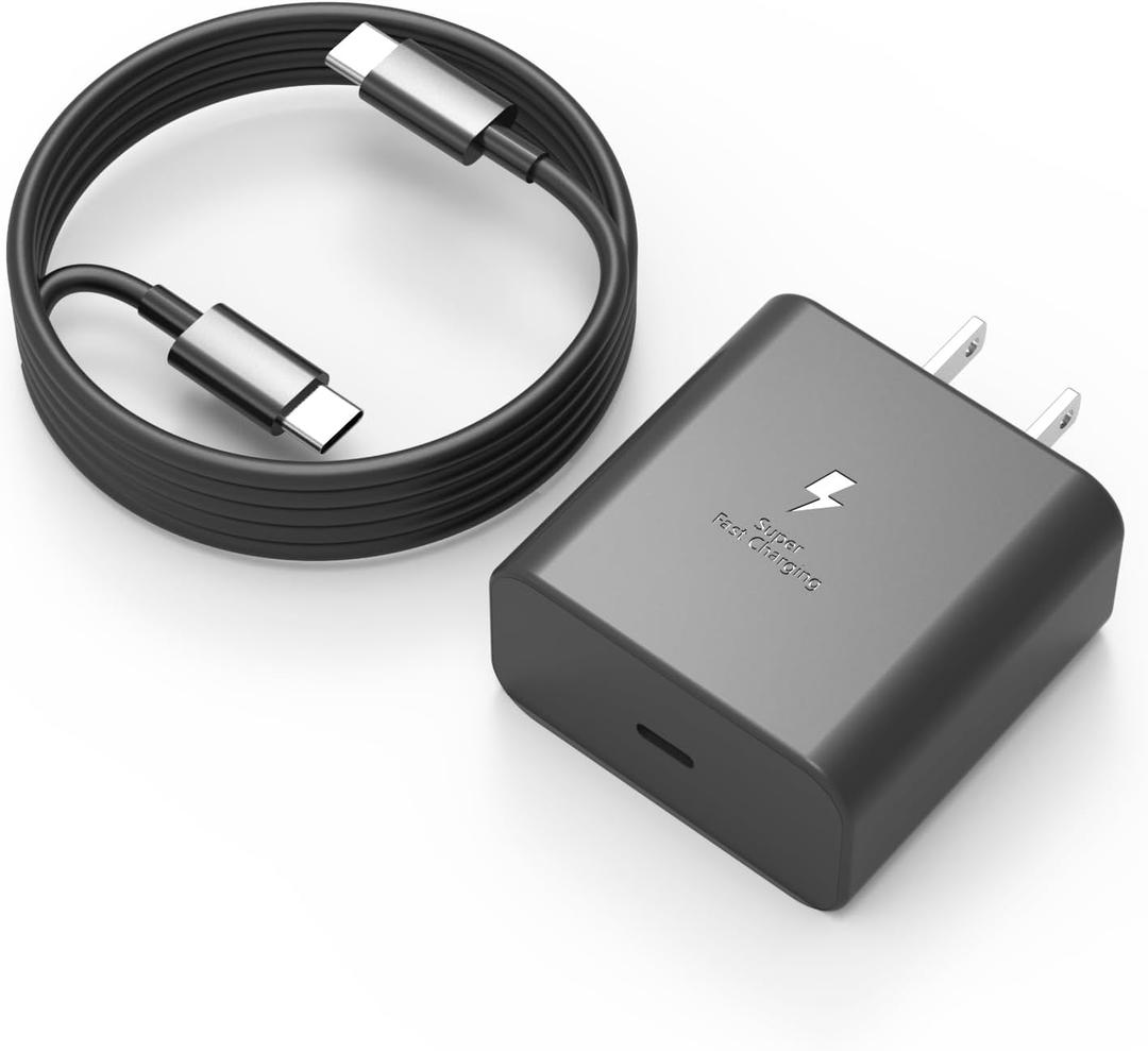 45W USB C Charger - Super Fast Type C Charging Fit Samsung Galaxy S25 S24 S23 Ultra,S25 S25+ S24 S24+ S23 S23+ S22 Ultra S22+ and More Series,PPS Wall Android Phone Charger & 6ft C Cable Cord1 Pack