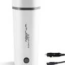 12V Car Electric Kettle, Travel Portable Electric Tea Coffee Kettle Fast Water Boiler & Heater Automatic Shut-Off (White)