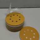 100PCS 5 Inch 125mm 8 Hole Sanding Discs Sandpaper Mixed Grits - Premium Gold Round Hook and Loop for Random Orbital Sander (60, 80, 120, 220, 320 Grit Variety Pack)