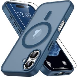 Vansdon for iPhone 17 Case, Compatible with MagSafe, Magnetic Translucent Matte Slim Protective Cover with 1 Screen Protector - Military-Grade Drop Protection (Blue)