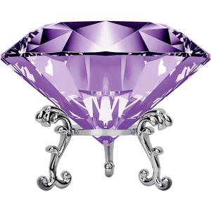 Large Crystal Diamond Paperweight with Stand Jewels Wedding Decorations Centerpieces Home Decor 3.15 inch (Purple) (80 mm)