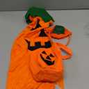 KOFECIT 3 PCS Halloween Pumpkin Poncho for Women,Pumpkin Cape Costume with Headband and Candy Bag,Halloween Costume for Women Adults