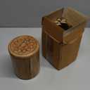 Kimona Food Jars & Canisters Acacia Wood round wooden storage jar with Lid for Keeping Cookies Pantry, Tea, Sugar, Coffee. (4.5" x 4.5" x 6")