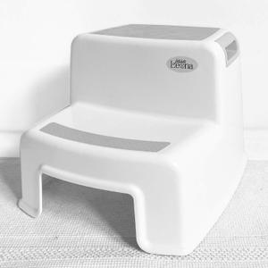Dual Height 2 Step Stool for Kids | Slip Resistant Soft Grip Toddler's Stool for Potty Training and Use in The Bathroom or Kitchen | BPA Free for Comfort and Safety (1 Pack, Grey) (1 Count (Pack of 1), Gray)