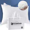 Luxury Canadian White Goose Down Pillow Queen Size- 900+ Fill Power, 800 Thread Count Cotton Shell, Soft Down Pillows for Sleeping, Hotel Collection Pillow for Neck Pain Relief (1 Pack, 20"x30")