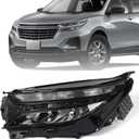 Huray LED Headlight Assembly Fit for Chevy Equinox LS 2022 2023 2024 LH OE Factory w/Halogen Turn Signal Headlamp Replacement for 85538059 GM2502531 Left Driver Side