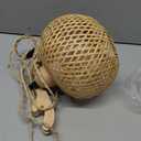 Frideko Bamboo Lantern Plug in Wall Sconces Wicker Wall Lamp with Plug in Cord Hand Woven Rattan Wall Light Farmhouse Rustic Wall Sconces Boho Sconces Wall Lighting for Living Room Bedroom, 1PC
