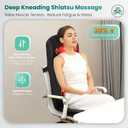 Snailax Shiatsu Neck Back Massager with Heat, Massage Chair Pad with Compression, Height-Adjustable Neck Massage Rollers Chair Seat Massager, Gifts for Men, Women