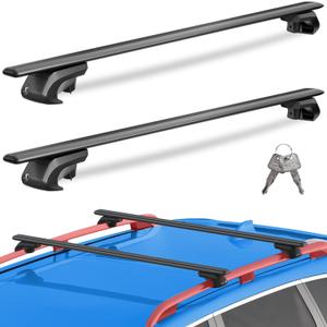 260lbs Heavy Duty Universal Roof Rack Cross Bars 56 Adjustable Aluminum Crossbars, Lockable Universal Cross Bars that Fit Most Raised Side Rails Vehicles/SUVs (with Gap Design)