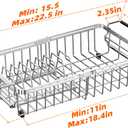 Expandable Dish Drying Rack in Sink,Stainless Steel Over The Sink Dish Drainer Drying Rack for Kitchen Counter,with Utensil Holder,Silver