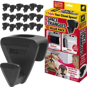 Original AS-SEEN-ON-TV, Ultra- Premium Hanger Hooks Triple Closet Space 18 PC Value Pack