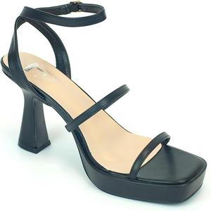 MIRAAZZURRA Platform Strappy Heel Sandals Square Open Toe Two Strap Chunky High Heeled Sandals with Buckle Ankle Strap for Women Party Wedding Dress Size 8.5