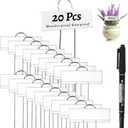 20 PCS Metal Plant Labels for Outdoor Garden Weatherproof, Reusable Metal Plant Markers, for Plants Herb Seedlings Flowers (White)