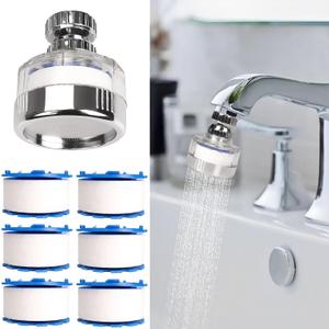 7Pcs Sink Water Filter with Filter Elements Set, Universal Sink Faucet Filter 360Rotating, Sink Faucet Filter Removes Fluoride Hard Water, Tap Water Filter for Home Kitchen Sink