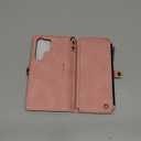 Defencase Compatible with Samsung Galaxy S23 Ultra Case Wallet with RFID Blocking Card Holder for Women Men, PU Leather Magnetic Snap Flip Zipper Strap Phone Case Fit for Galaxy S23 Ultra 5G, Pink (Airy Rose Pink)