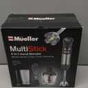 Mueller Multistick 5-in-1 Immersion Blender Handheld,12 Speed Hand Mixer-Turbo Boost,Heaviest Duty Copper Motor,Titanium reinforced Blades Hand Blender,Milk Frother Wand,Whisk,Beaker,Chopper,Grey (Gray)