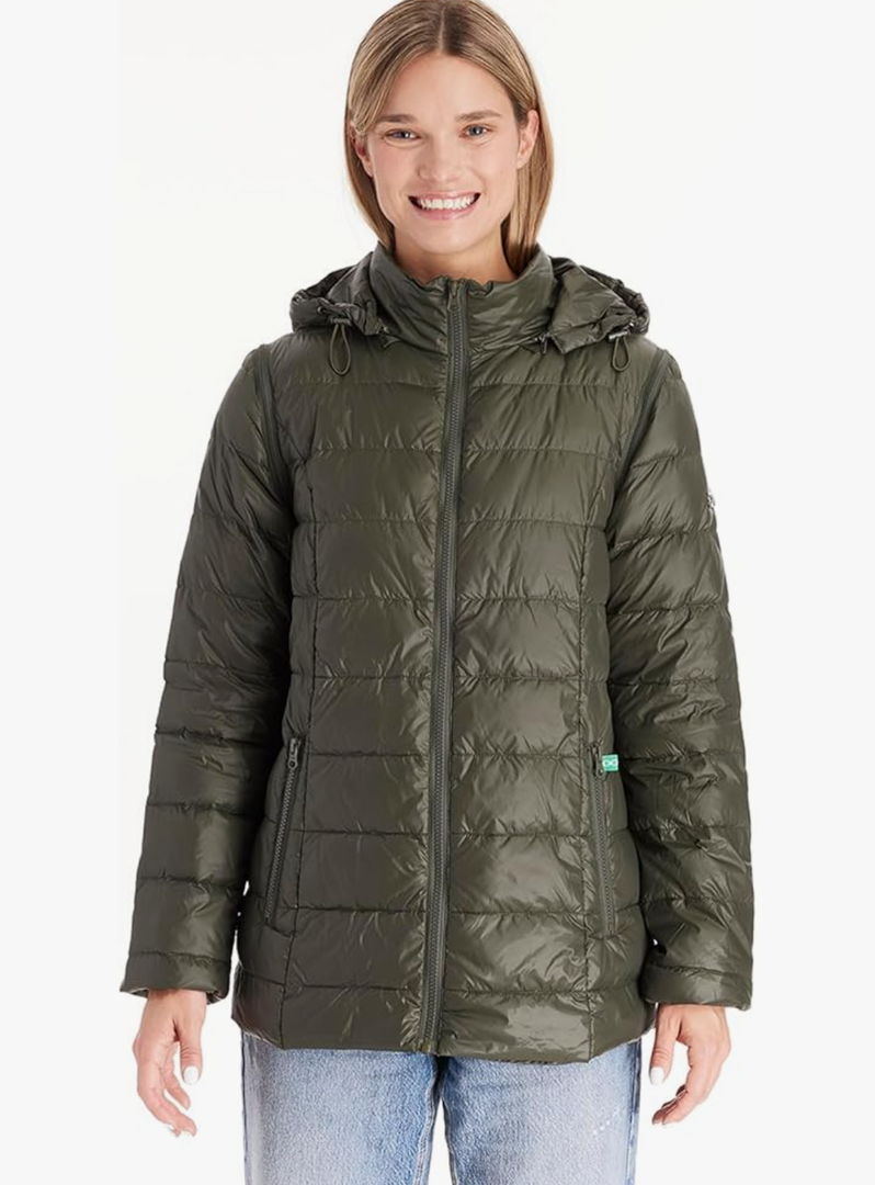 Maternity down jacket with patented 3in1 extender panel for pregnant women baby wearing moms, S