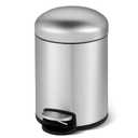 1.32 Gal./5 Liter Stainless Steel Round Step-on Bathroom and Office Kitchen Trash Can