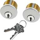 Brass Mortise Cylinder Lock Commercial storefront Door Lock Mortise cylinders Compatible with Adams Rite, Kawneer, and Vistawall deadbolts. Comes in, 2-Pack Silverwith Matching Keys.