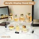 4 Pack Large Acrylic Risers Display Stands, Perfume Organizer Stand, Clear Acrylic Shelf for Show Decor Display, Toys, Cupcake and More(12.4 x 4 x 4.6 inches)