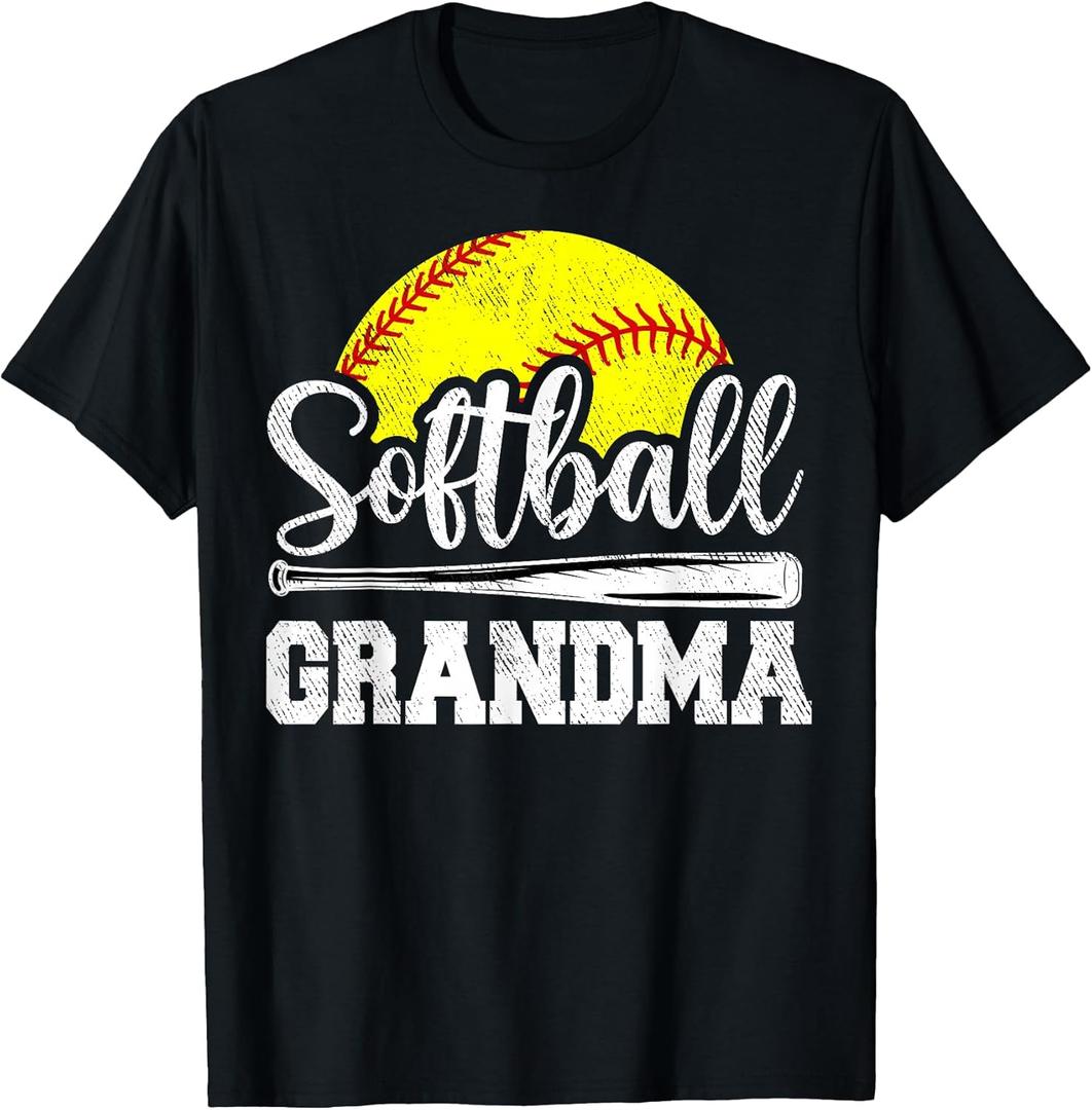 Softball Grandma Softball Player Game Day T-Shirt Small