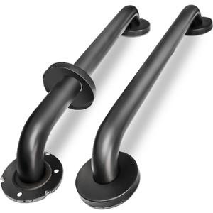 Handicap Grab Bars, 2 Pack 24 Inch Shower Grab Bar for Seniors, 304 Stainless Steel ADA Grab Bars for Bathtubs and Showers, Toilet, Safety Shower Handles for Elderly, Disabled, Injury (Matte Black) (24 inch - 1.25 inch Dia)