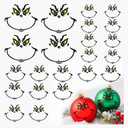 7 x 32 Pcs Christmas Face Eyes Stickers for Crafts Large 5 Inch Small 3 Inch 2 Inch Rub on Transfers Vinyl Faces Pitcher Decals for Ornaments Glass Drinking Cups Wood Balls Party Supplies (Face32)