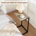 AMHANCIBLE C Shaped End Tables Set of 2, Couch Side Tables that Slide Under, TV Trays for Living Room, Bedroom, Small Space, Sofa, Grey HET02BGY