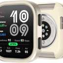 BEARDDO Metal Protector Case for Amazfit Bip 6 Smartwatch, 2 in 1 Stainless Steel Bezel & TPU Back Cover Full Protective Cover Cases Scratch-Proof Rugged with Cleaning Cloth Accessories (Titanium)