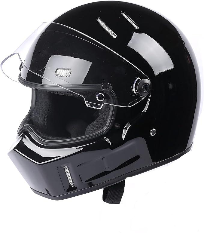 CRG Full-Face Motorcycle Street Bike Fiberglass Helmet DOT Certified ATV-1 - Parent (5 XL, Black)