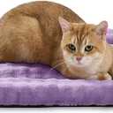 Pet Bed Mat Crate Pad for Cats Small Dogs, Washable Soft Pet Sleeping Mat Kennel Pad with 3D Bubble Pattern, Dusty Purple, 24"x 18"
