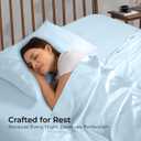 Royale Linens Bamboo Viscose Twin Flat Sheets Only - Cooling Sheets - Organic Viscose Derived from Bamboo - Flat Sheet Only - Top Sheet - Breathable & Silky Bedding (Twin, Lake Blue)