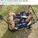 4 Seater Wagon Stroller for Kids, Collapsible Wagon Stroller with Removable Canopy, Foldable Stroller Wagon with Seat and Storage Pocket for Baby Toddlers Black