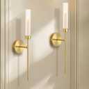 Gold Wall Candle Holder Long Wall Candle Sconces Set of 2 Large Modern Candle Sconce Hanging Rustic Home Walls Decoration for Living Room,Dining Room,Bedroom,Fireplace