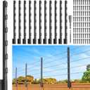 Fence Post Extender, 40" Fence Barbed Wire Extend Arm，for Outdoor Fences to Increase Height, Protect Privacy and Pets Jumping Off (12, 40in)