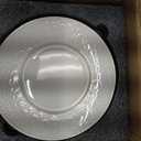 LE TAUCI Gravy Boat with Saucer Stand 24oz, Ceramic Sauce Boat with Tray for Salad Dressings, Creamer, Broth, Black Pepper, Set of 1, Arctic White, Firework (No Ladle)