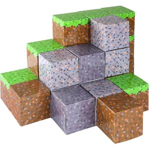 MinFyberd 24 Pcs Small Pixel Gift Boxes Pixel Favor Treat Box Video Game Goodie Paper Boxes Gaming Party Supplies for Boys Girls Kids Teenagers Gamers Birthday Party Decorations