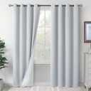 BGment Blackout Curtains for Bedroom 84 Inch Length 2 Panels Set, Thermal Insulated Bedroom Curtains Soundproof Room Darkening Window Curtain Drapes, Each Grommet Curtains 52 Inch Wide, Greyish White